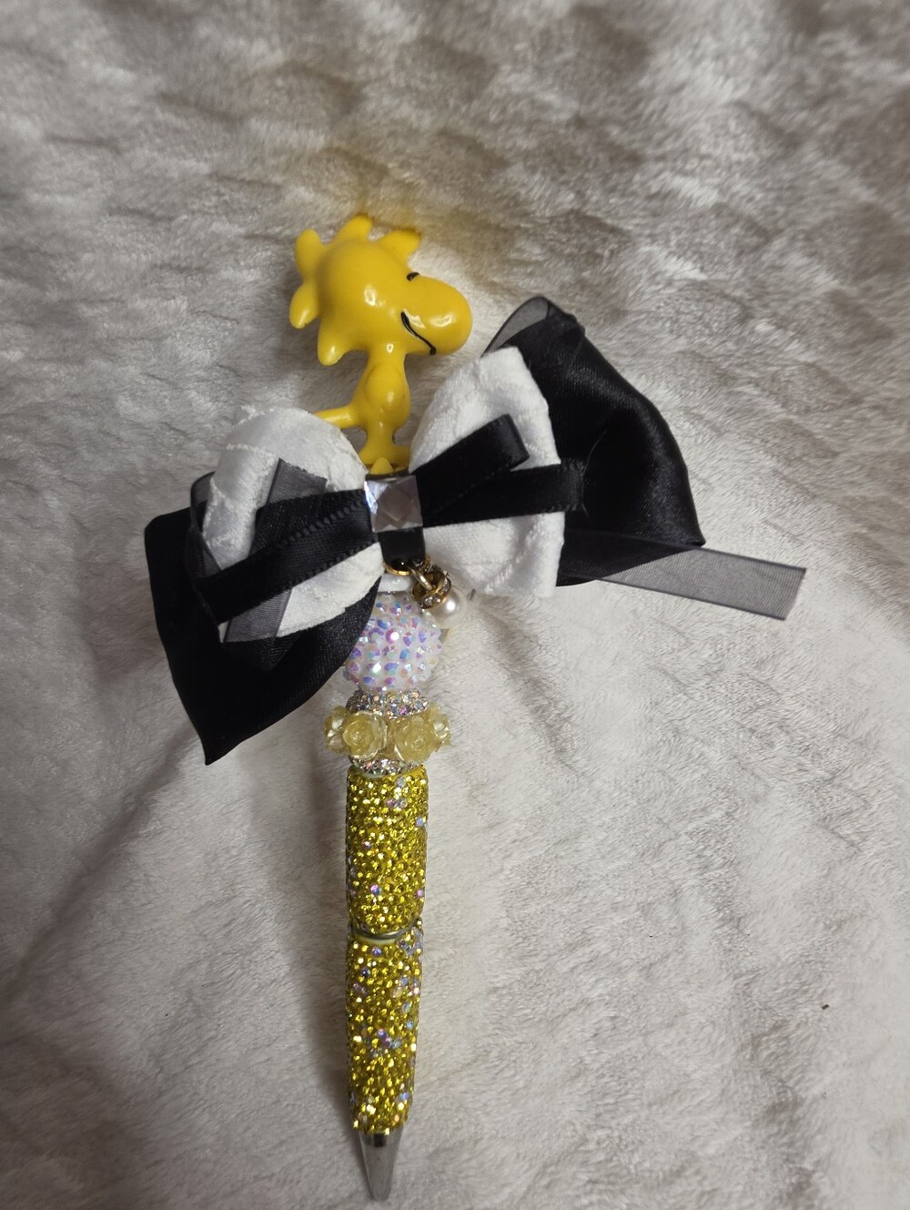 Sparkling Woodstock Peanuts handmade beaded  Pen